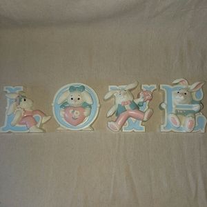 Homco bunny love wall hangers